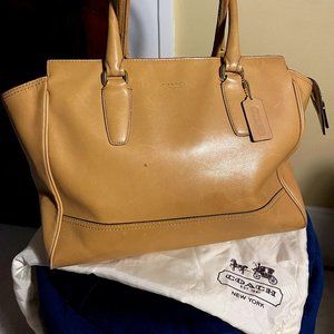 COACH Candace Handbag in Sand Beige Leather with satin dust bag
